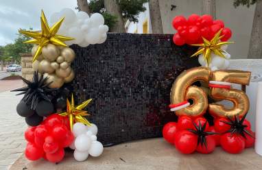 Globos metálicos dorados y plateados para decoración de cumpleaños de adultos