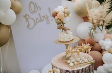 Arco de globos para baby shower temático